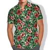 Camisas casuais férias de praia de férias floral azul personalidade