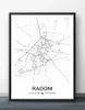 Özel Poster Polonya Şehri Siyah ve Beyaz Baskı Boyama Lodz Radom Varşova Haritası Oturma Odası Ev Dekoru 220614