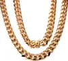 15 mm 14k gouden punk mannen Miami coderingsketen Gold vergulde ketting 60 cm