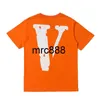 ss orange big V-letter T-shirt trendy street loose men and women summer tee