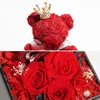 Dekoracyjne kwiaty wieńce przedkładnia suszona pudełko biżuterii zachowane róże kobiety kolczyki naszyjnik makijaż makijaż magazyn walentynki matka