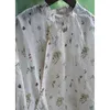 Blouzen voor dames shirts zomer ramie blouse Chinese mode dame printkraag kraag lange mouwen dunne stoffenvrouwen's