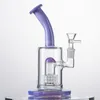 독특한 물 담뱃대 돔 Perc Heady Glass Bond Birdcage Percolators Oil Dab Rigs Purple Pink Green Water Pipes 14mm 여자 조인트 보울 스플래시 가드