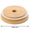 Wholesale Bamboo Cap Lid Reusable Wooden Mason Lid with Straw Hole Drink Lids