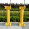 Colonnes romaines dorées, 2 pièces, accessoires de mariage à la mode, piliers décoratifs en plastique, Pot de fleur, support de plomb de route, événement de fête