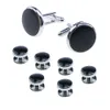 Ensemble de 8 boutons de manchette et clous pour homme avec fermoir à cravate Boutons de manchette dans une boîte cadeau