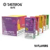 В наличии Tastefog Qute Одноразовые Vape Pod Puff 800 Vape Box Устройство оптом 2% Nic Электронная сигарета 2 мл TPD Версия Vapes 15 Flavors