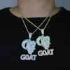 Dier Geit Hoofd Hanger Hip Hop Bling 5A CZ Verharde Ketting Iced Out Zirconia Mode-sieraden voor Mannen