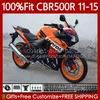 혼다 CBR500 RR CBR 500 R CC 500R RR 11-15 Bodywork 126NO.0 CBR500R 11 12 13 14 15 CBR500RR 2011 2012 2013 2014 2015 OEM 페어링 키트 Repsol Orange