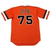 qqq8 C202 Men 15 BRUCE BOCHY 15 MIKE IVIE 18 MATT CAIN 26 JEFFREY LEONARD 75 BARRY ZITO 1975 Baseball Jersey