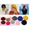 Bérets Hiver Chaud Faux Laine Béret Femmes Filles Artiste Français Bonnet Chapeau Casquette Rouge Noir Violet Beige Orange Kawaii Flat Top Caps WarmersBerets