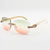 Fine dense Diamond Sunglasses Frame 3524028 with Natural Color Horns and 58mm Clear Cut Lenses Thickness 3.0mm Free express