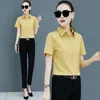 Frauen Blusen Shirts Sommer Frauen Elegante Taste Bis Hemd Koreanische Mode Büro Dame Weiß Arbeit Camisas Mujer