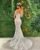 2022 Luksusowe Suknie ślubne Mermaid z odpinaną spódnicą koronki 3d kwiatowy Appliqued Country Suknia ślubna Satin Custom Made Vestidos de Novia