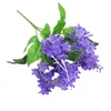 Fem grenar Hyacinth Artificial Flower Bouquet Pastoral Lavendelbord Ornament för Home Wedding DIY Dekoration 30 st