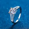 2CT Verlovingsring Gerhodineerd Sterling Zilver Asscher Cut Diamond Wedding Band Pass Diamond Test Ring 2208138337980