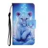 Cartoon Flip Wallet Läderfodral för iPhone 13 Pro max 12 mini 11 xr 6g 7g 8g band blomma fjäril katt fisk skalle marmor stativ kort slot täcke