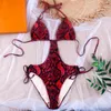 Damenbadebekleidung Grün Rot Schlangenausschnitt Einteiliger Badeanzug Frauen Sexy Rückenfreier String Adjust Monokini 2022 Mädchen Strand Badeanzug Swimwea