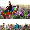 Rainbow Femmes Butterfly Wings Châle Fairy Ladies Costume de danse Accessoires Adulte Monarch Butterfly Cap Costume