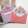 Embrulhado de presente 2pcs envelope 4pcs writing papel conjunto padrão de flores