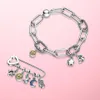 Real Silver Color Mini Me charm Me Bracelet Horse Head Charm Enamel charms Fit Original Pandora Me DIY Necklace women jewelry