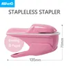 KW-Trio Stapleless Stapler Safer Safe Paper Stapling Portable Plastic Without Bind 8 Sheets of Office Supplies 220510