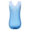 Bambini Ragazze Dancewear 5-14 anni Canotta monopezzo senza maniche Bambini Adolescenti Modello lucido blu carino