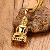 Colares de pingentes Mens Buda Colar Bodhisattva Amulet Talisman em Moda de Moda de Moda de Moda de Moda de Moda de Aço Anterior de Goldcolor