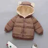 Зимние толстые детские детские куртки для мальчиков куртки плюс бархатная верхняя одежда для малышей для девочек для девочек весна детские куртки с капюшоном 1-6 y j220718