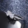 サイズ6-10かわいい弓リング見事な高級ジュエリー925スタヒール銀ホワイトTopaz CZダイヤモンド宝石パーティー女性ウェディングブライダルギフトR014