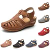 Summer Women Wedge Sandals Premium Orthopedic Optage Vintage Anti Slip Leather Casual Female Platform Shoes 220608