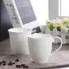 300ml Blanc En Relief Porcelaine Mignonne Tasses De Neige Copo Café Nespresso Tasse En Céramique Tasses Drôles Cadeau De Noël Taza Para Café Tasse 210409