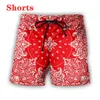 Nouveau Bandana Rouge Paisley Impression 3D Mode Hommes Femmes Survêtements Shorts Plus La Taille S-7XL Harajuku 009