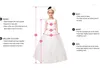 Girl Dresses Tiered Pink Flower Girls Hi-Lo Pageant Ball Gowns For Kids Wedding Party Birthday First Holy Communion Wears