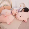 40/50/60/80cm Squish Pig Bambola di pezza Sdraiato Peluche Piggy Giocattolo Animale Morbido Peluche Cuscino Cuscino Bambini Bambino Confortante Regalo 220409