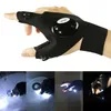 1 Pair Outdoor Magic Strap Fingerless Night Light Waterproof Fishing Gloves with LED Flashlight Rescue Tools 2206245705405