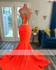 Sexy Backless Mermaid Prom Dress For Black Girls Beading Rhinestone Aso Ebi Party Gowns Vestidos De Fiesta