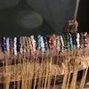 Chains 10Pcs/Lot Natural Citrines Quartz Crystal Nugget Chip Beads Pendant Gold Necklace Women Gemstones JewelryChains