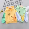 Autunno Primavera Ragazze Sudore Felpe con cappuccio Animali Stampa Moda Colore giuntura Cotone Abbigliamento per bambini Manica lunga Bambino Supera i t 220721