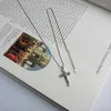 سلاسل jazaz أصلية 925 sterling الفضة الدين المسيح يسوع عبر سلسلة سحر قلادة للرجال مجوهرات الشارع