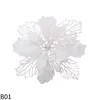 Dekoratif Çiçekler Çelenkler 5 adet 13/16 cm Noel Çiçek Glitter Yapay Büyük İpek Başkanı Sahte Ağaç Süs Ev 2022 Hediye