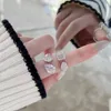 Solid 925 Silver Minialist Ring Kvinnors Ring Söt Bling 8a Zircon Stone Justerbar Diamant Ringar För Kvinnor Mamma Kid Love Bröllop Förlovning Mode Smycken 2022 Design