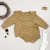 Одежда наборы симпатичной девочки с длинным рукавом Полово вязаные шорты для свитера весна осенняя детская детская детская одежда костюма