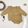 Completi di abbigliamento Cute Baby Girl Manica lunga Scava fuori Maglione lavorato a maglia Pantaloncini Abito Primavera Autunno Neonato Abbigliamento per bambini Abbigliamento