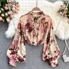 Женские блузкие рубашки Koamissa Chic Женские шифоновые блузки с длинными рукавами модная леди выключить воротнич