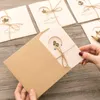 Gift Wrap Creative Retro gratulationskort Vitt meddelande Diy Folding Birthing Christmas Year's Day With Kraft Paper Envelopegift