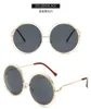 Sunglasses Round Oversized Women Brand Designer Big Circle Gradient Mirror Sun Glasses Female Metal Frame Cool EyewearSunglasses