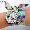 Relojes de pulsera Shsby Brand Design Ladies Flower Cloth Reloj de pulsera Moda Mujer Vestido Reloj Tela de alta calidad Sweet Girls Pulsera WatchWrist