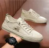 Spring European Station Men's Shoes Fashion Embroidered Printing Small White Shoes Korean Style Trendy Casual Sneakers