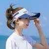 style sun virsors sports print hats for women wide brim beach hat UV protection female cap 220513